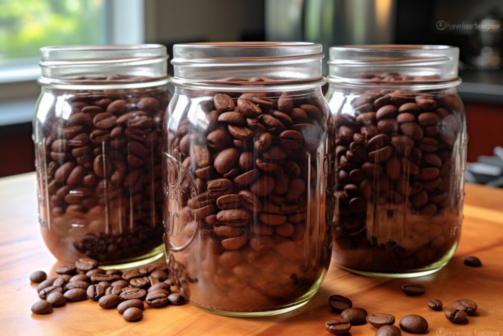 Cómo Almacenar y Mantener el Café en Casa para Conservar sus Propiedades y Sabor 3 café en casa con frascos de vidrios