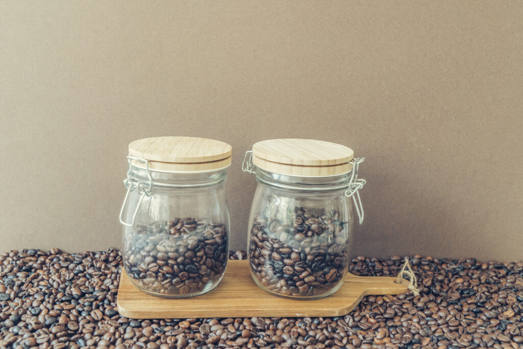 coffee concept with two jars